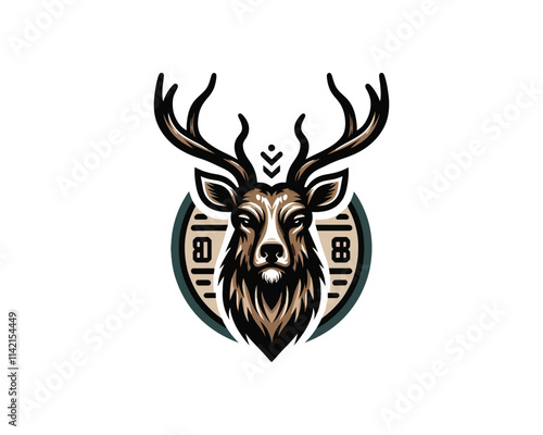 Deer logo vector template. Deer head logo icon vector illustration. Deer logo design for t-shirts