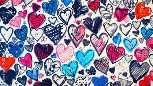 Wallpaper Mural Creative Heart Collage with Playful Patterns Torontodigital.ca