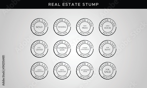 Real Estate Stump luxury primeim template Watermarks, Real Estate Badges, Realtor Logo, Sold Watermark, Just Listed Realtor Watermark, Open House Watermark 