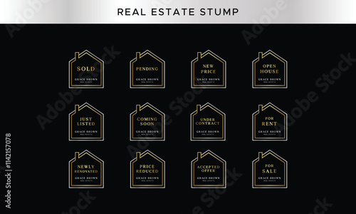 Real Estate Stump luxury primeim template Watermarks, Real Estate Badges, Realtor Logo, Sold Watermark, Just Listed Realtor Watermark, Open House Watermark 