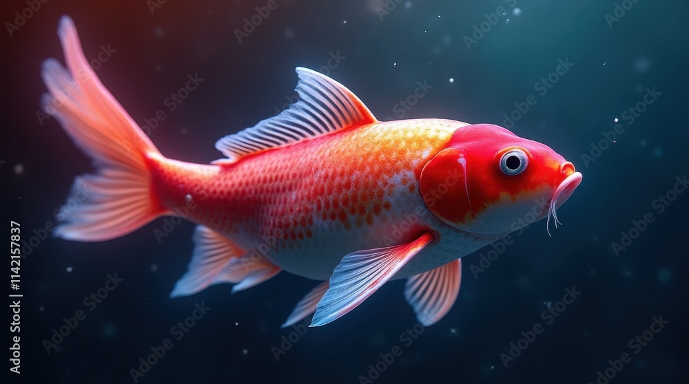 Serene Koi Fish in Light Paint Style Serene Koi Fish in Light Paint Style
