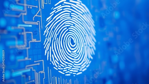 Wallpaper Mural Digital Fingerprint Technology - Modern Security Identification Torontodigital.ca