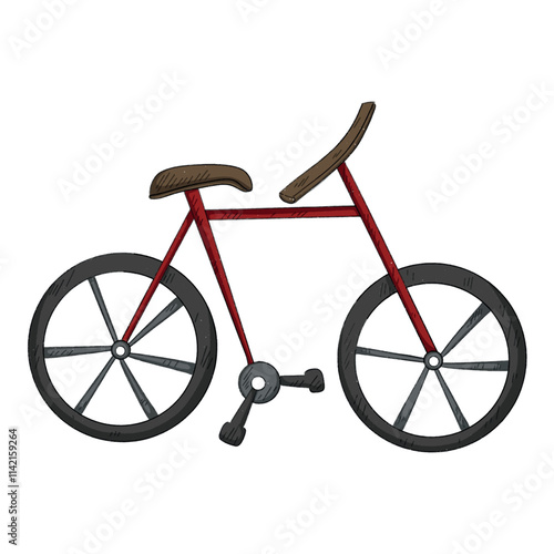 hand drawn isolated on white background traveler bike