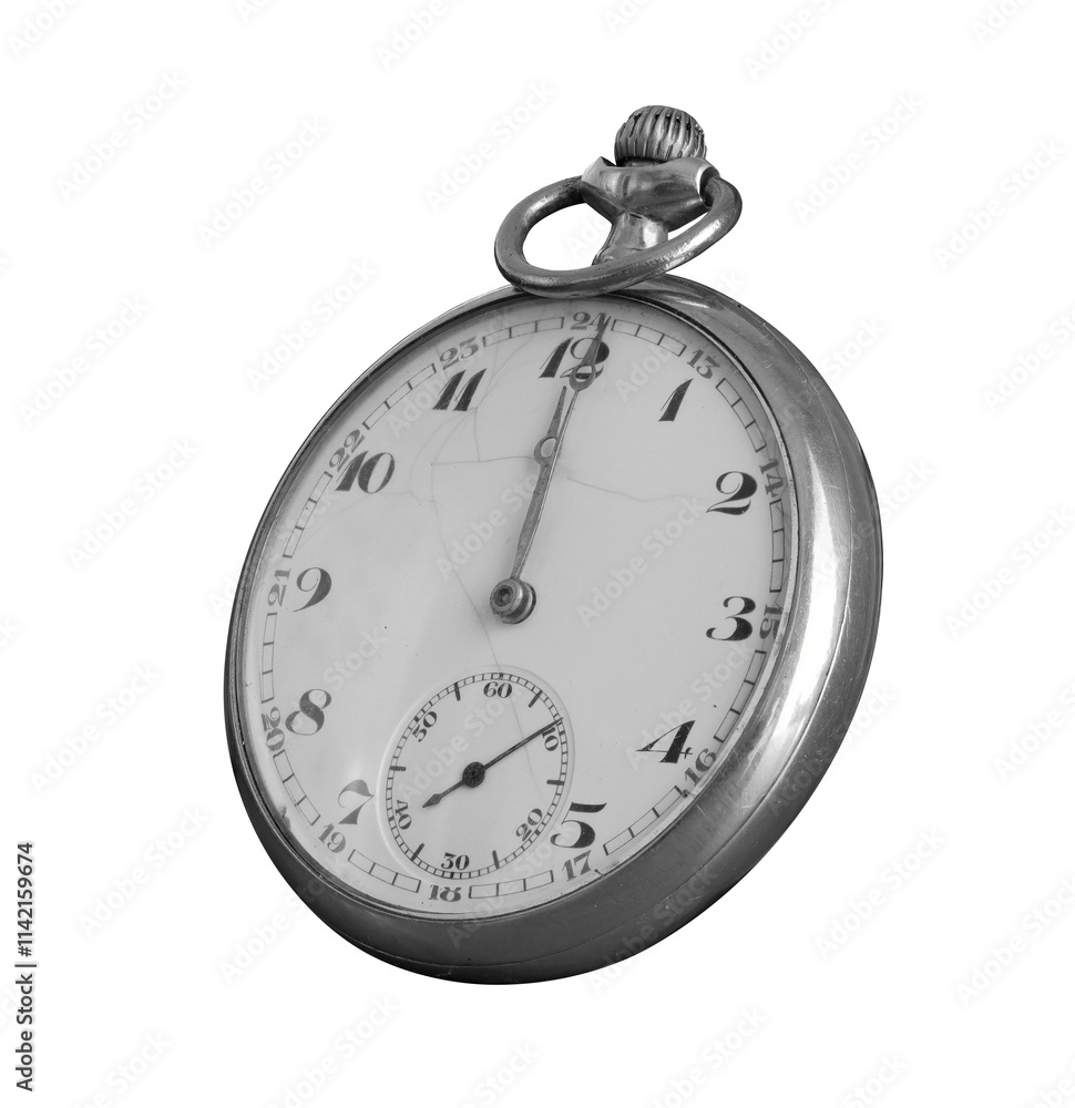 Old pocket watch set on twelve o'clock midnight Old pocket watch set on twelve o'clock midnight