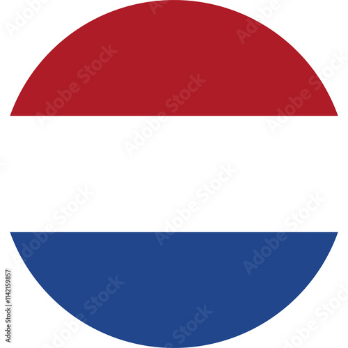 Photography Netherlands round button with dutch national flag colors, circle icon