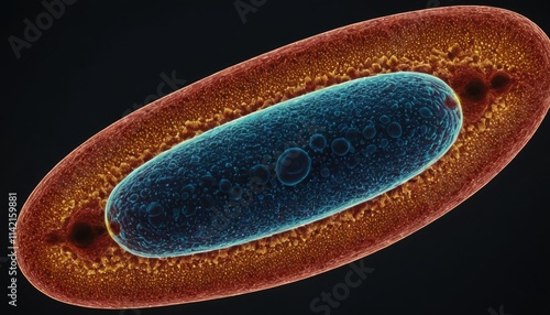 Detailed diagram focusing on the paramecium's locomotion photo