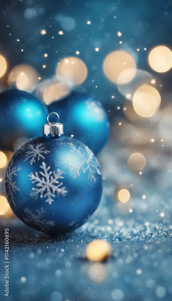 Blue christmas background with snowflakes and christmas balls Copy space backgrounds vertical Blue christmas background with snowflakes and christmas balls Copy space backgrounds vertical