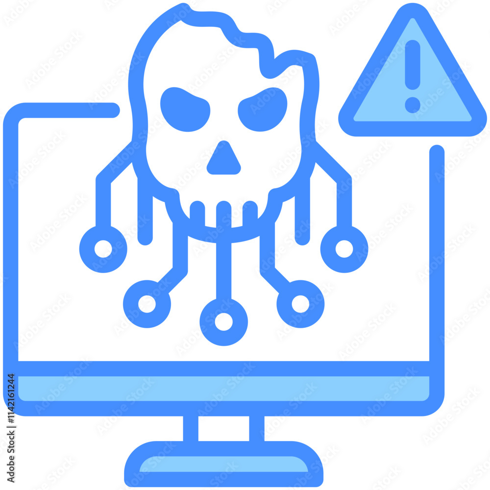 Infected Computer Icon Infected Computer Icon