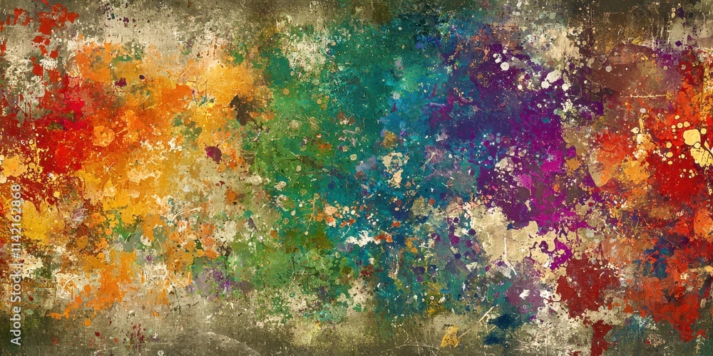 Obraz premium Colorful painting with splatters of paint