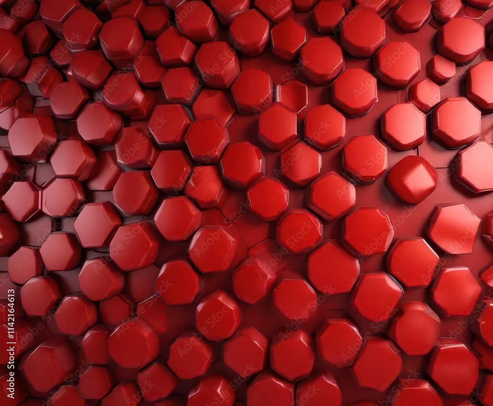 Modern abstract red homeycomb background with geometric shapes and vibrant colors, red, modern Modern abstract red homeycomb background with geometric shapes and vibrant colors, red, modern