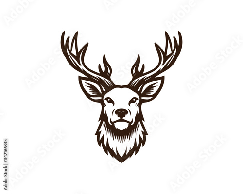 Deer logo vector template. Deer head logo icon vector illustration. Deer logo design for t-shirts