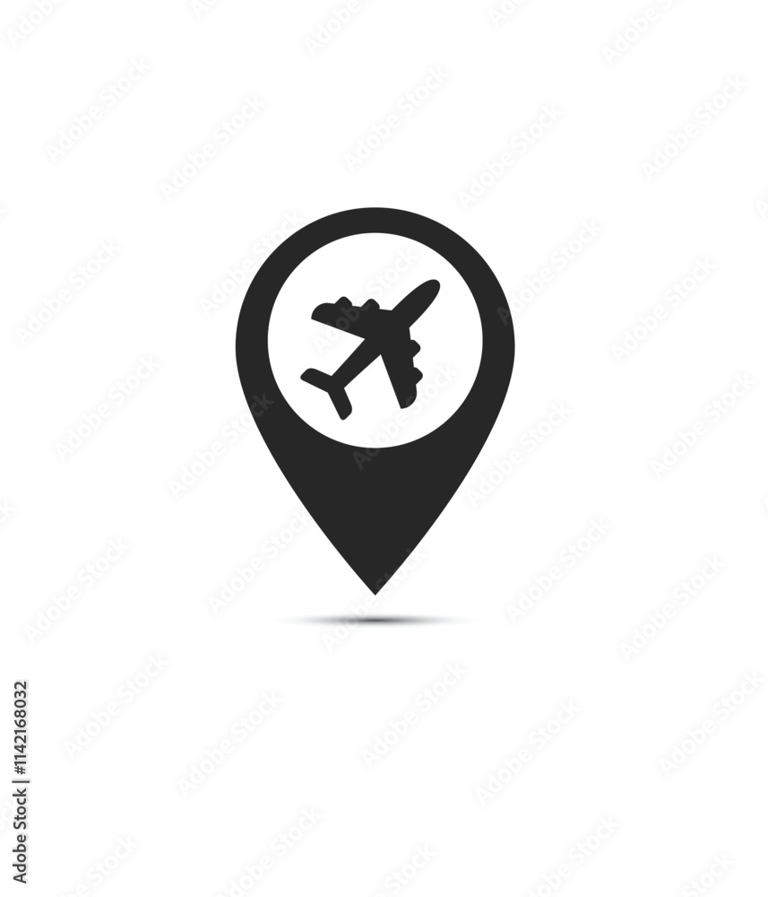 Airport Location Vector Glyph Icon stock illustration Airport Location Vector Glyph Icon stock illustration