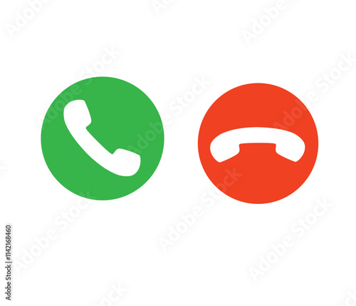 Phone call buttons accept and reject vector stock illustration