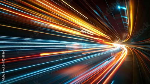 Dynamic light trails showcase exciting nighttime city scene urban environment abstract photography vibrant colors