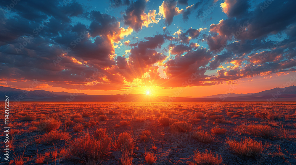 Breathtaking Sunrise Vast Untouched Desert