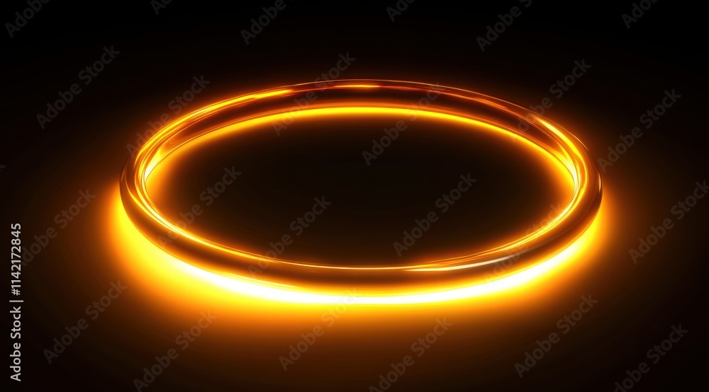 Illustration of a glowing ring on a black background, with a glowing light effect in shades of orange Illustration of a glowing ring on a black background, with a glowing light effect in shades of orange
