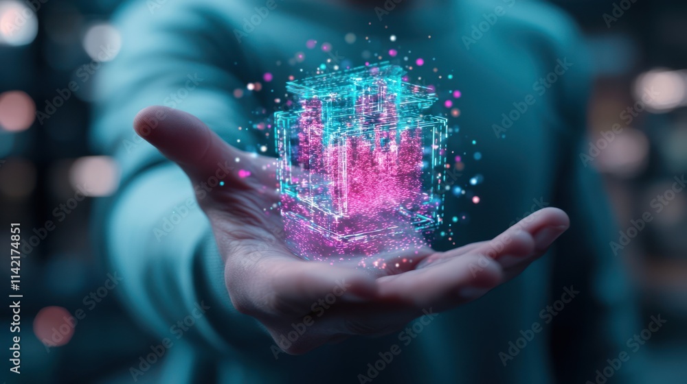A person holds a glowing, holographic representation of data or technology above their palm, symbolizing innovation and digital transformation. A person holds a glowing, holographic representation of data or technology above their palm, symbolizing innovation and digital transformation.