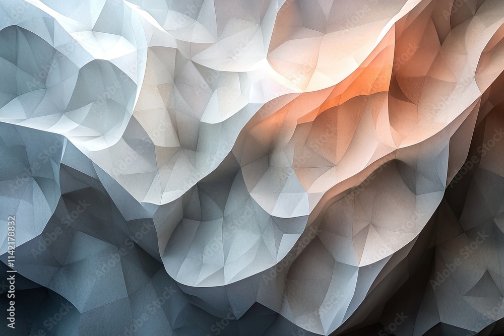 Obraz premium Abstract geometric wave pattern with soft light gradient