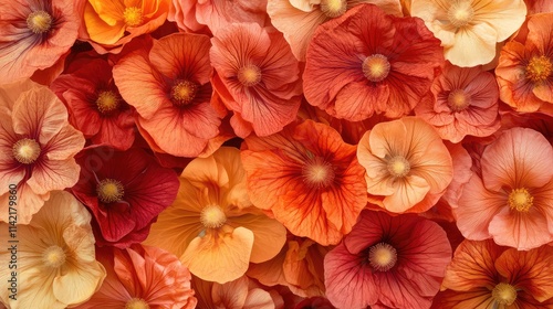 Wallpaper Mural Vibrant Arrangement of Colorful Flowers in Varying Shades of Orange Torontodigital.ca
