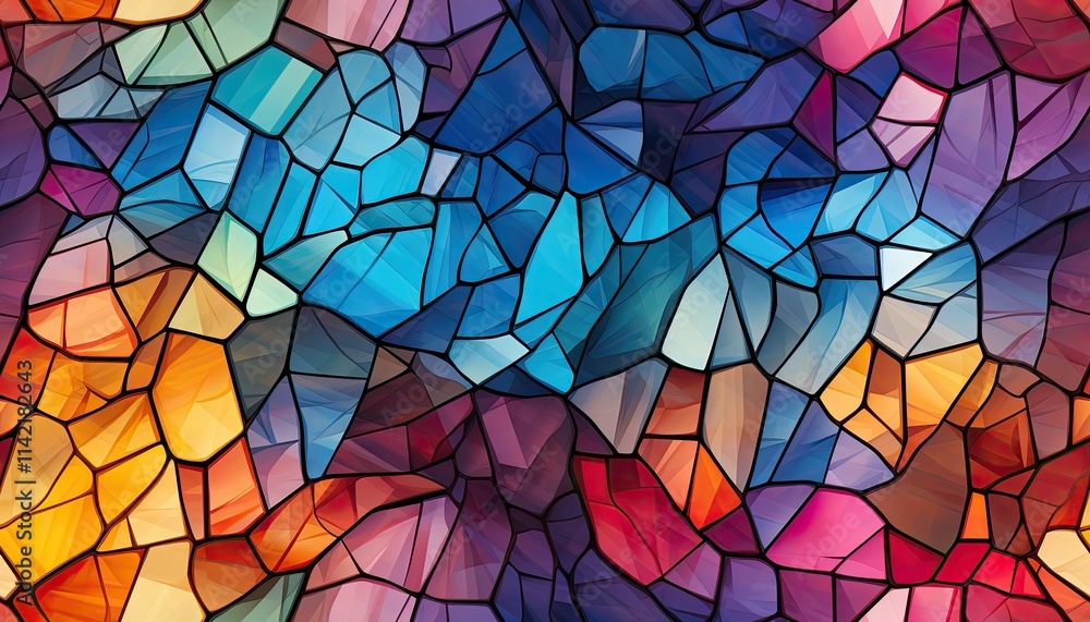 Stained glass abstract art vibrant colors seamless pattern. Stained glass abstract art vibrant colors seamless pattern.