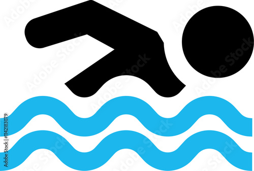 Swimmer symbol  or swimming icon 