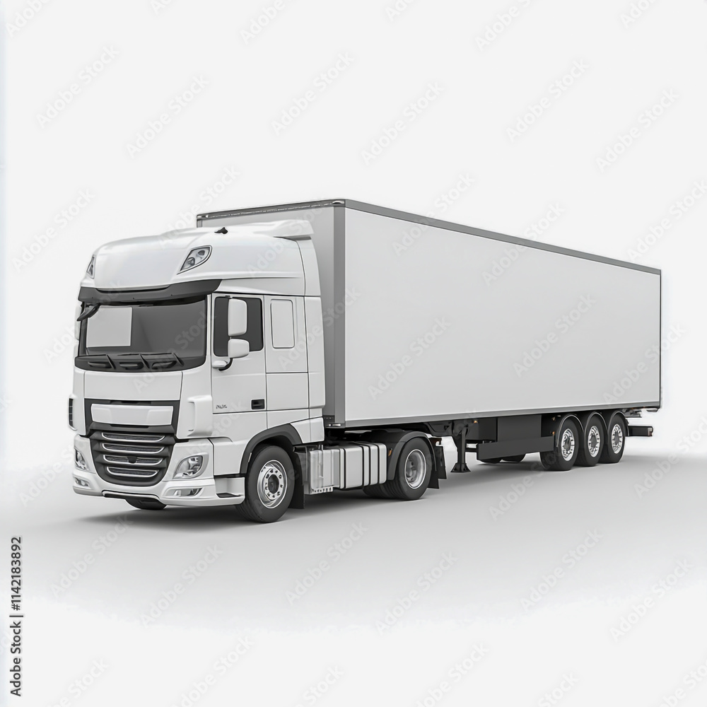 White truck isolated on white background White truck isolated on white background