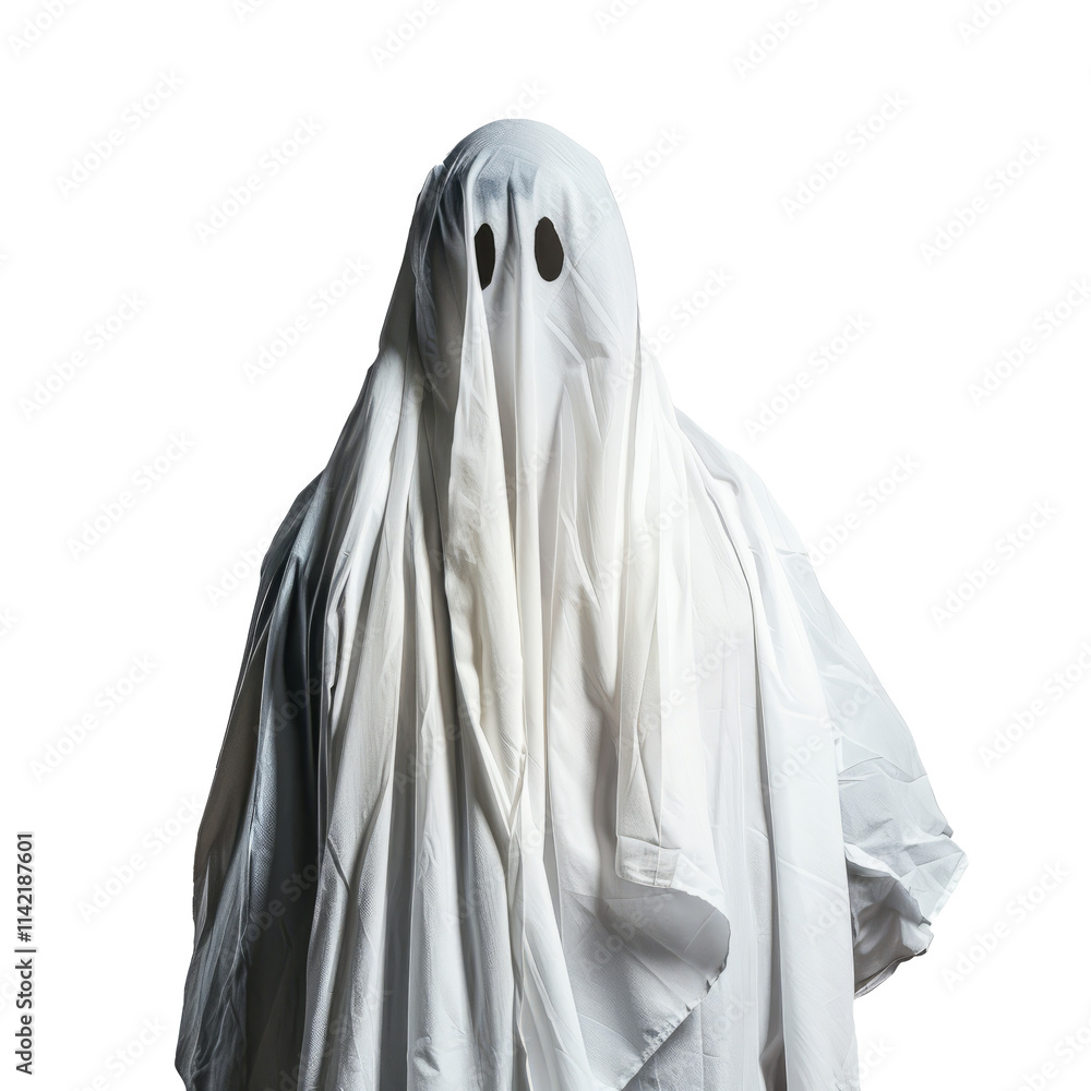 A friendly ghost, isolated in white, white background A friendly ghost, isolated in white, white background