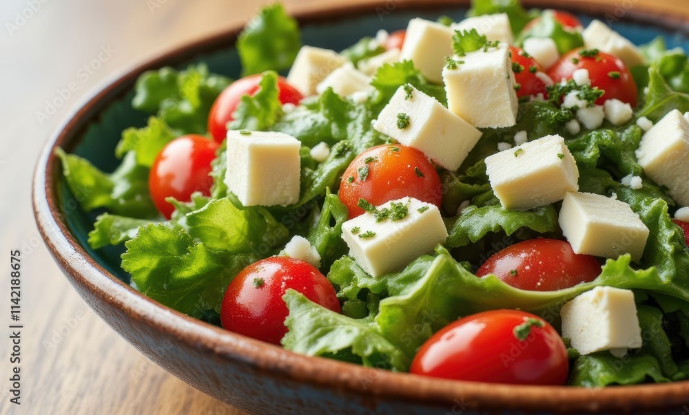 Fresh salad with tomatoes and cheese Fresh salad with tomatoes and cheese