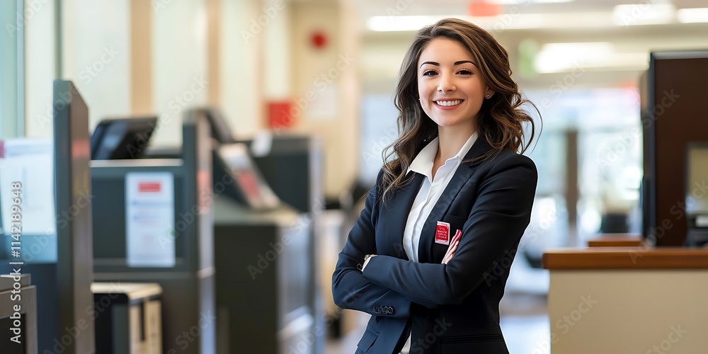 custom made wallpaper toronto digitalPortrait of a bank teller standing confidently in a bank setting