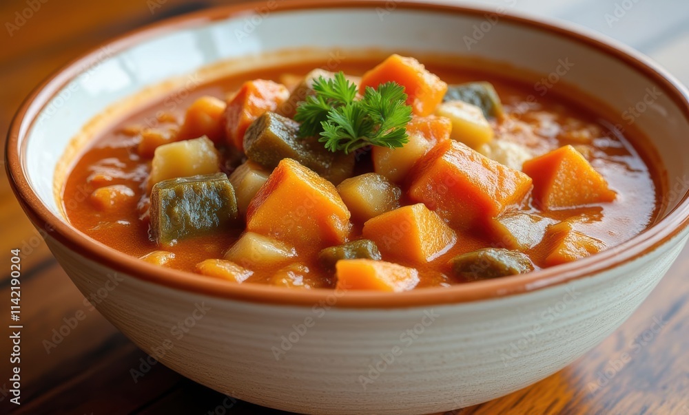 Delicious vegetable soup in a bowl Delicious vegetable soup in a bowl