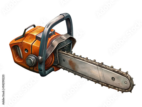 Chainsaw isolated on transparent background photo