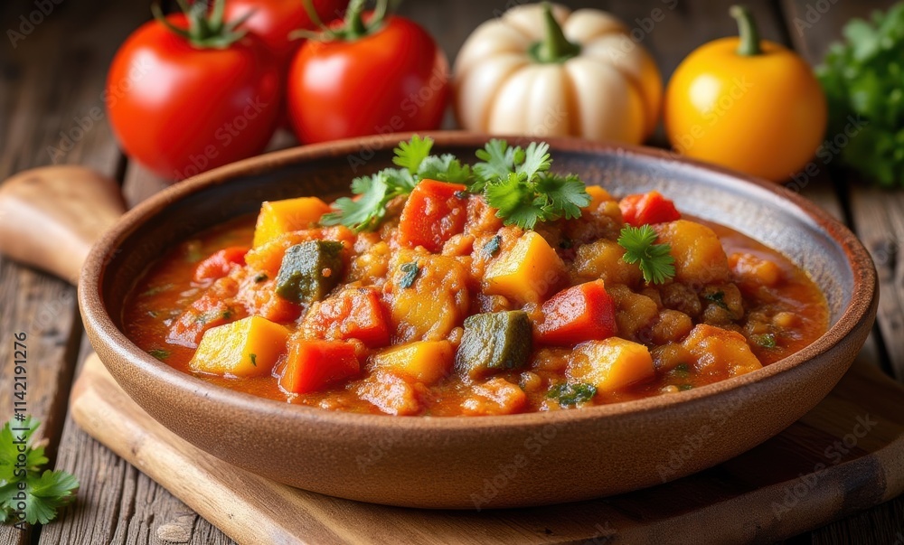 Colorful vegetable stew in a bowl Colorful vegetable stew in a bowl