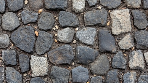 Irregular Stone Pavement Grey And White Cobblestones