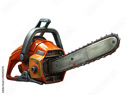 Chainsaw isolated on transparent background photo