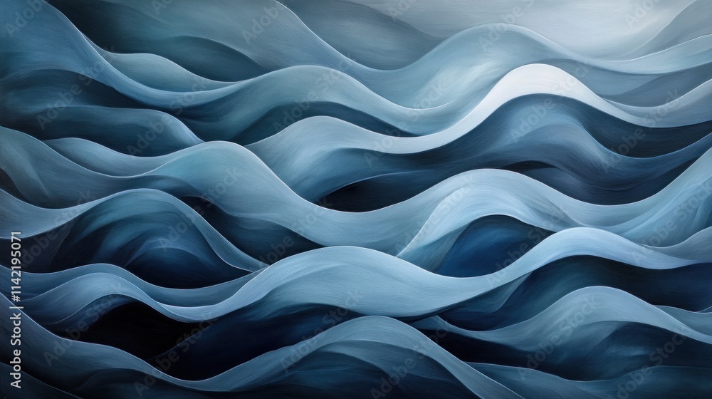 Obraz premium Abstract Blue Wave Painting