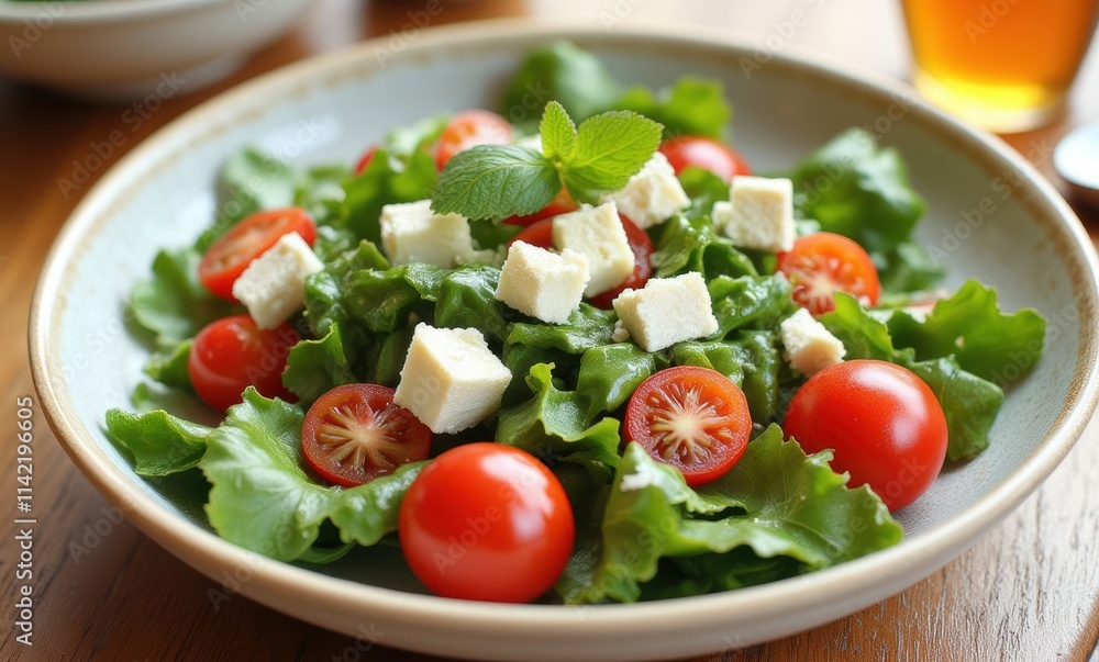 Fresh vibrant salad with cherry tomatoes Fresh vibrant salad with cherry tomatoes