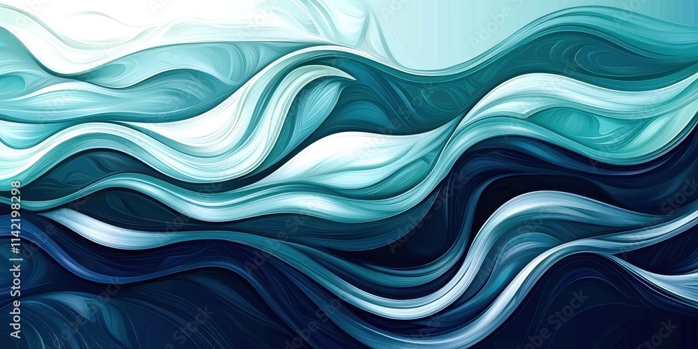 Blue and white wave with a white line in the middle Blue and white wave with a white line in the middle
