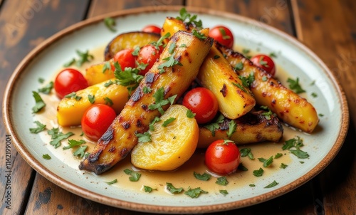 Grilled vegetable medley on a plate