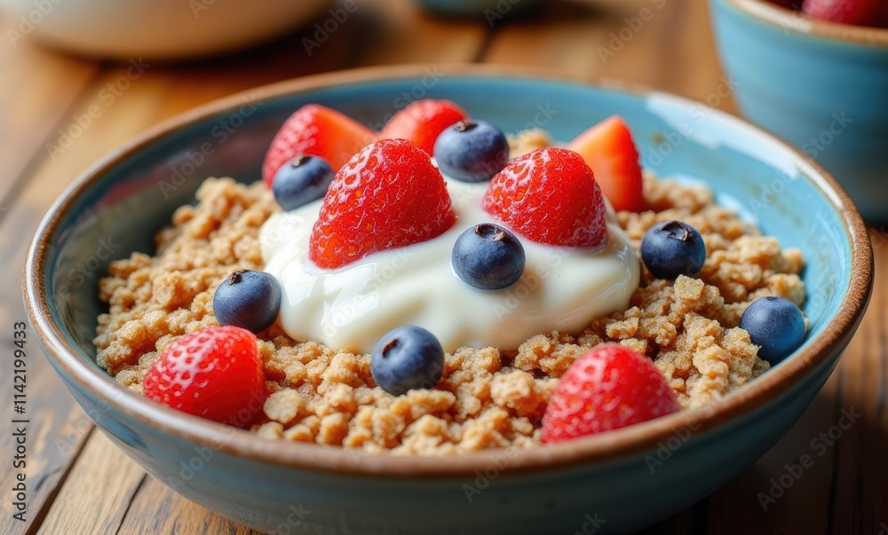 Delicious yogurt bowl with fresh berries Delicious yogurt bowl with fresh berries
