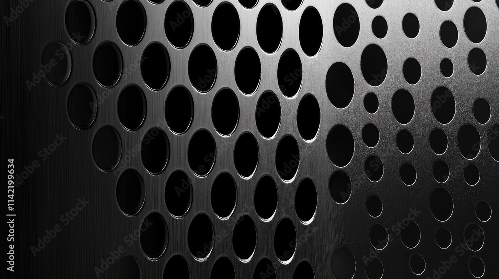 Abstract Black Background with Circular Holes and Texture Design Abstract Black Background with Circular Holes and Texture Design