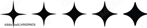 sparkle star icon set. simple starburst symbol. stars, bursts, twinkling stars, simple black style symbol signs for apps and websites. Twinkling icon symbol. vector illustration.

