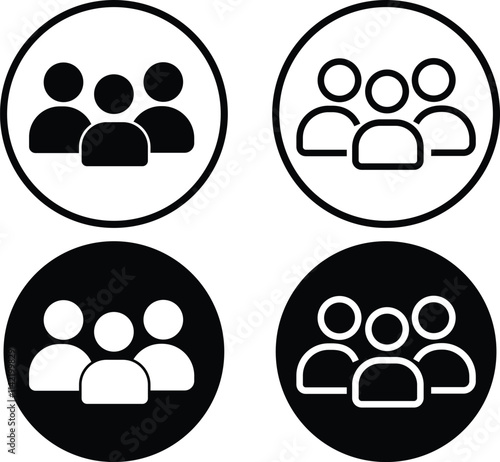 Group of people, squad icon - team user icon. three person symbol, group, Friends, people, users icon. crowd, community, club, crew, or squad, symbol.
