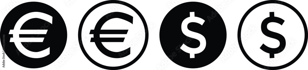 Dollar icon symbol currency black sign. outlined variations. Vector icons in flat style
Dollar icon symbol currency black sign. outlined variations. Vector icons in flat style