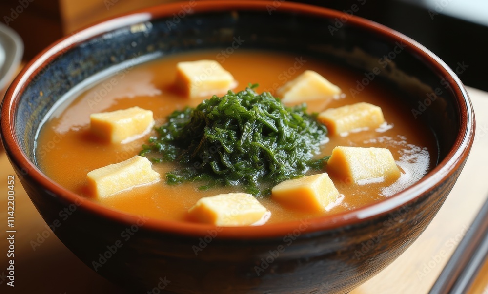 Delicious bowl of seaweed soup Delicious bowl of seaweed soup
