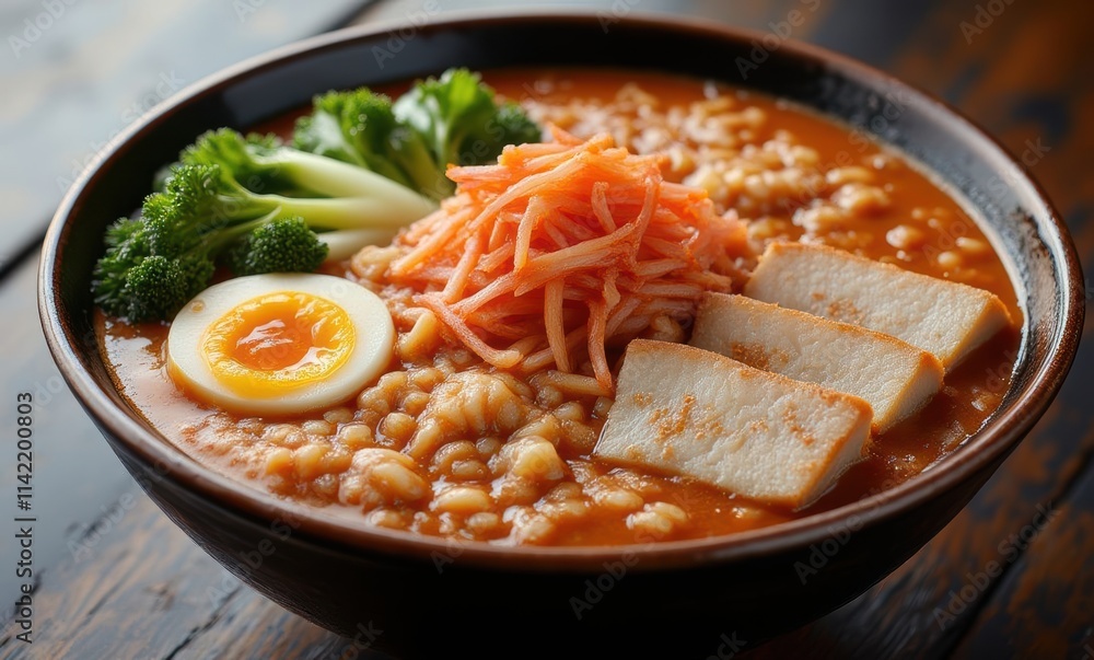 Delicious ramen bowl with fresh ingredients Delicious ramen bowl with fresh ingredients