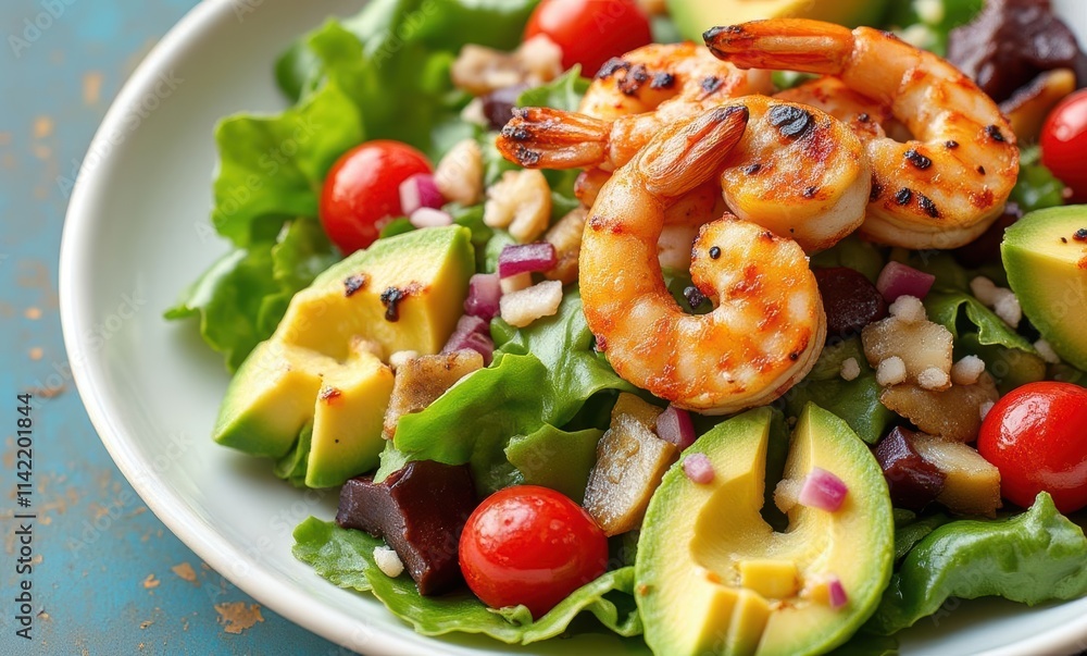 Vibrant shrimp salad with fresh ingredients Vibrant shrimp salad with fresh ingredients