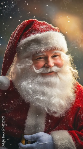 Merry christmas from santa. christmas wallpaper. Ultra realistic. Photorealistic