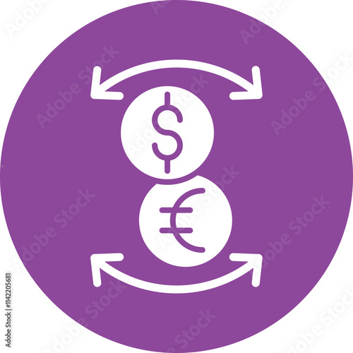 Currency Exchange glyph circle icon