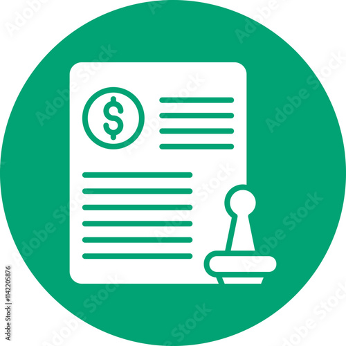 Invoice Stamp glyph circle icon