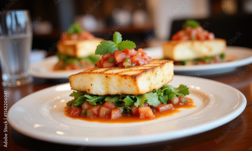 Grilled fish with fresh salsa topping Grilled fish with fresh salsa topping